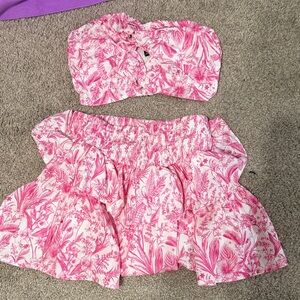 SHEIN Pink Floral Two-Piece Set